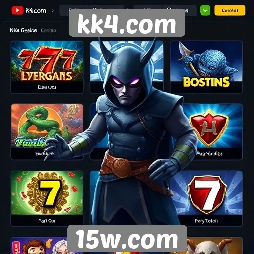 Variedade de jogos disponíveis no kk4.com